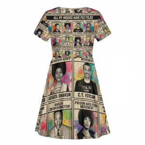 All My Heroes Have FBI Files Kid Short Sleeve Dress Civil Rights Leaders