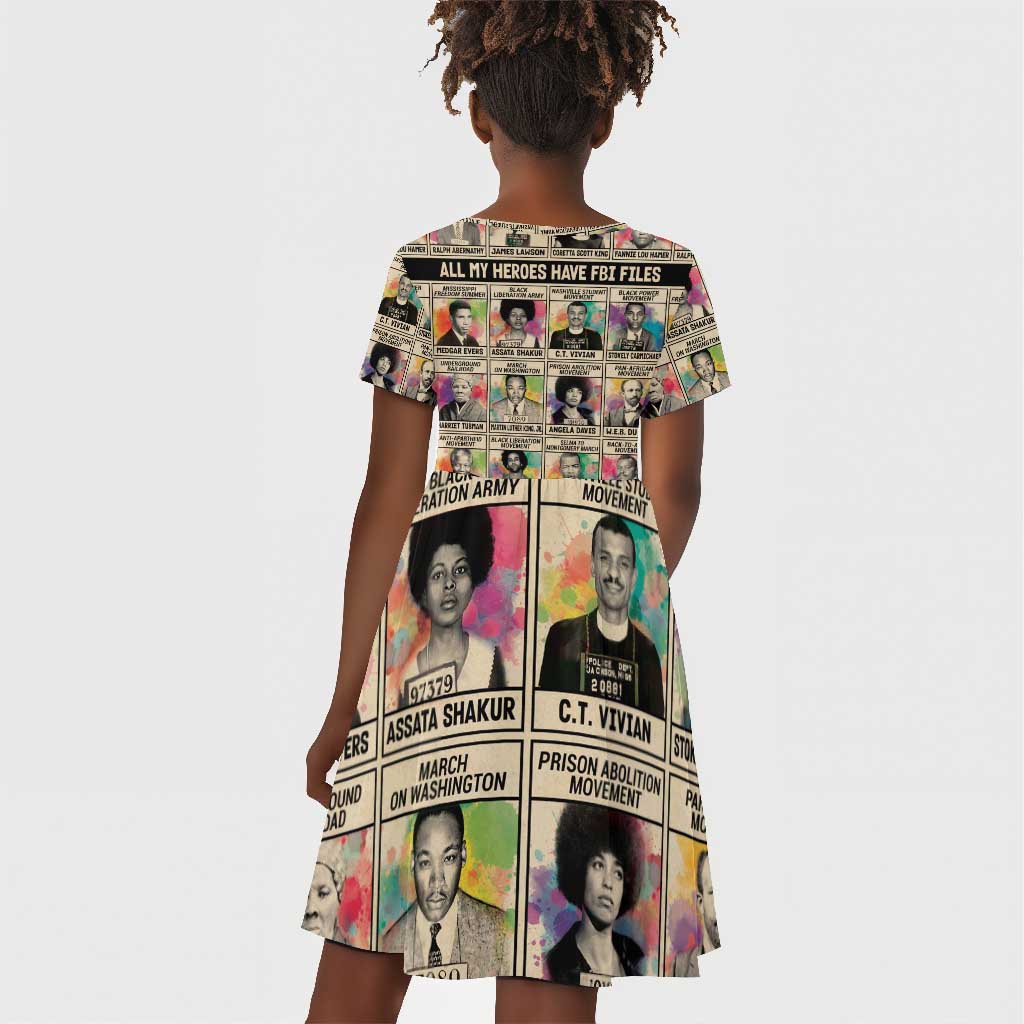 All My Heroes Have FBI Files Kid Short Sleeve Dress Civil Rights Leaders