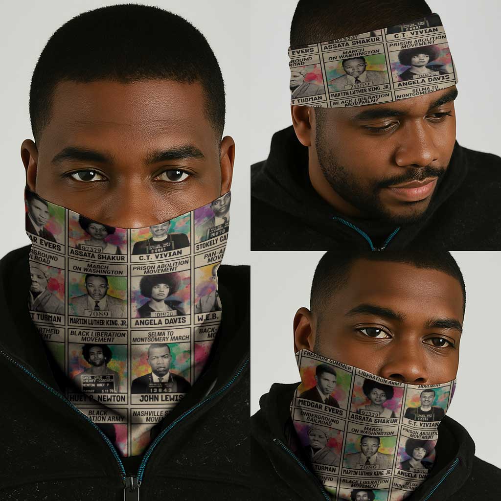 All My Heroes Have FBI Files Neck Gaiter Civil Rights Leaders - African Pride