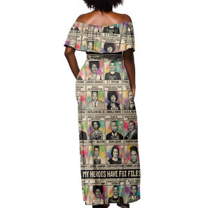 All My Heroes Have FBI Files Off Shoulder Maxi Dress Civil Rights Leaders