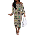 All My Heroes Have FBI Files Off The Shoulder Long Sleeve Dress Civil Rights Leaders