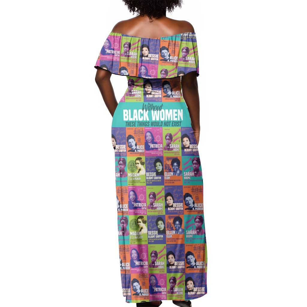 African Women Inventors Off Shoulder Maxi Dress Without Black Women These Things Would Not Exist