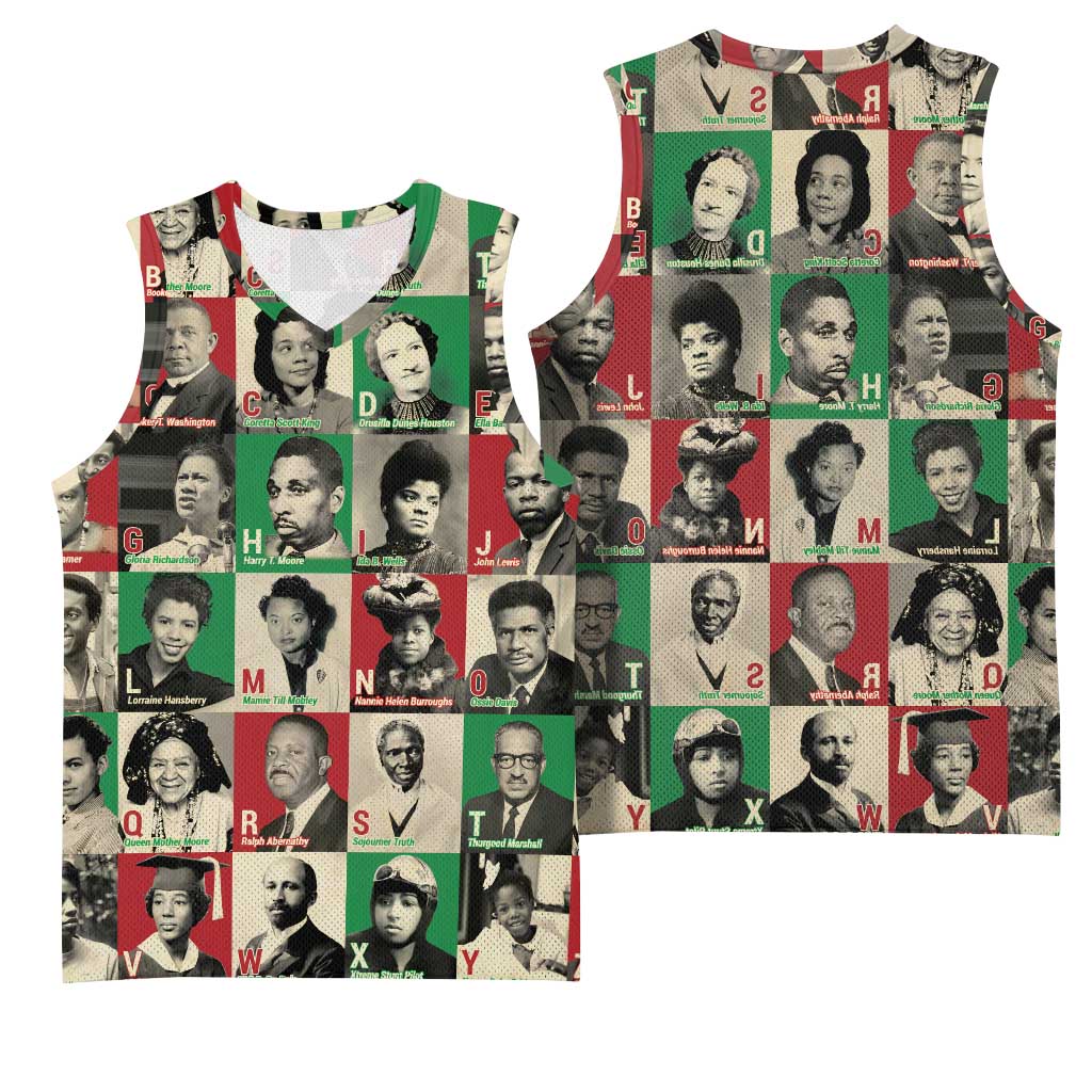 A To Z Of Black Heroes Basketball Jersey Civil Rights Leaders - African Pride