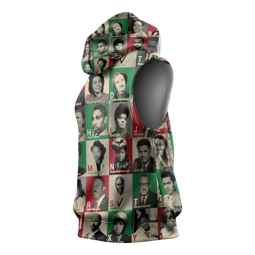 A To Z Of Black Heroes Sleeveless Hoodie Civil Rights Leaders - African Pride
