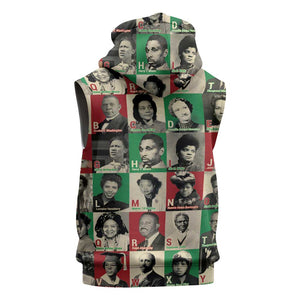 A To Z Of Black Heroes Sleeveless Zip Hoodie Civil Rights Leaders - African Pride