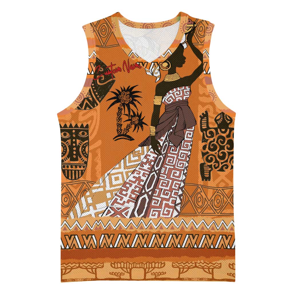 Personalized Beautiful Woman African Basketball Jersey - African Pride