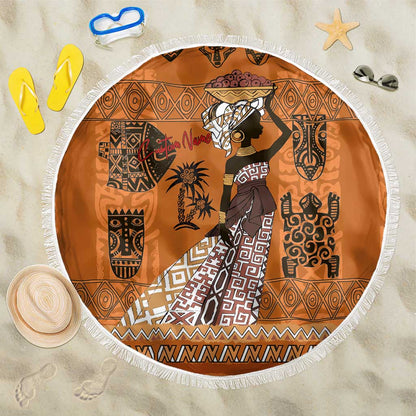 Personalized Beautiful Woman African Beach Blanket
