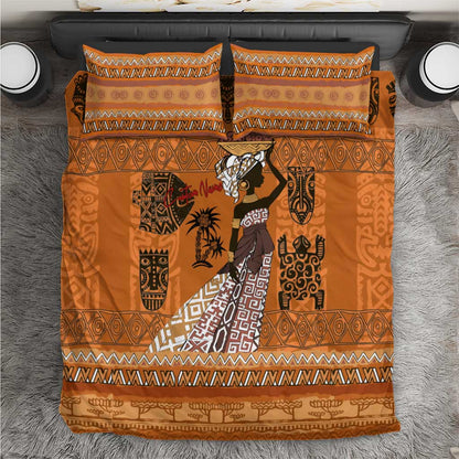Personalized Beautiful Woman African Bedding Set