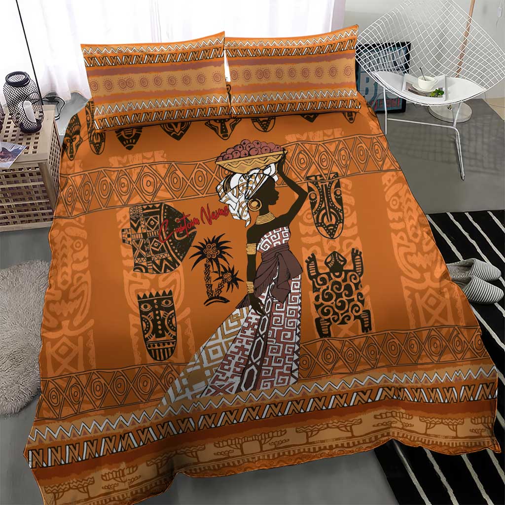 Personalized Beautiful Woman African Bedding Set
