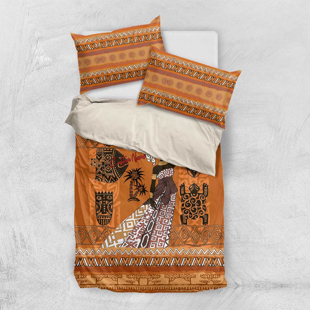 Personalized Beautiful Woman African Bedding Set