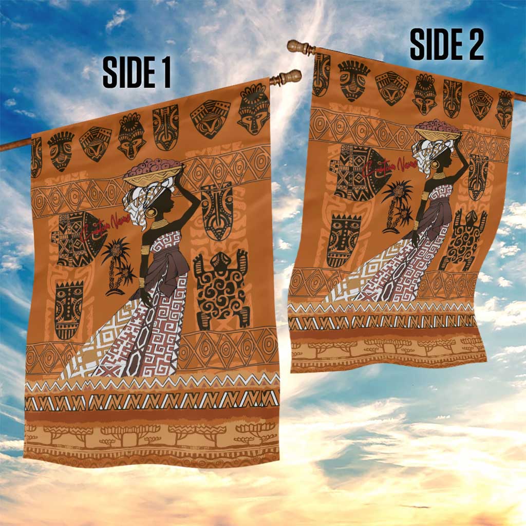 Personalized Beautiful Woman African Garden Flag