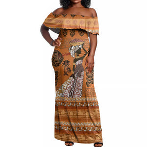 Personalized Beautiful Woman African Off Shoulder Maxi Dress