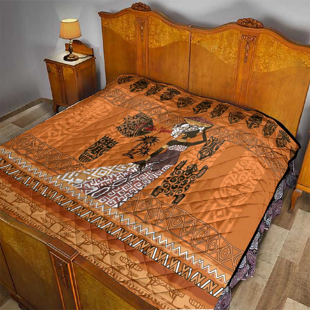 Personalized Beautiful Woman African Quilt