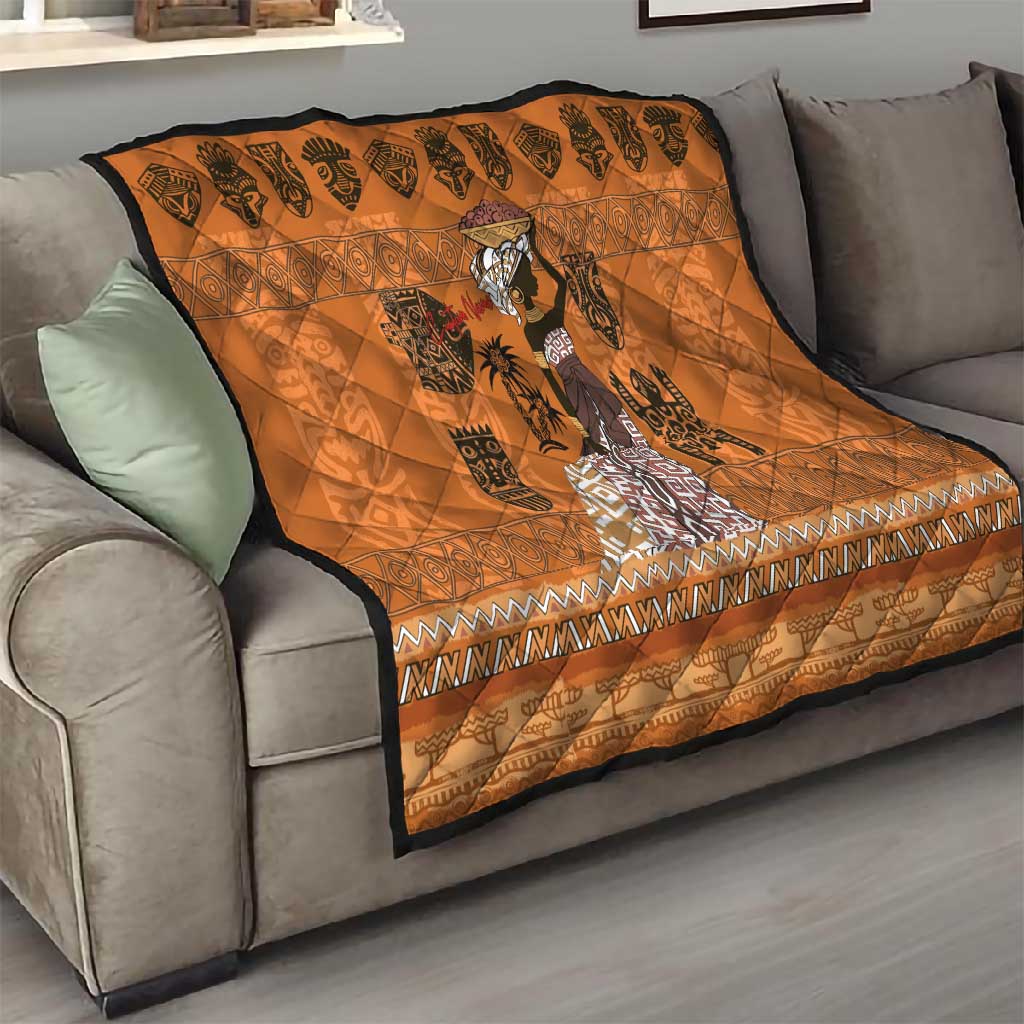 Personalized Beautiful Woman African Quilt