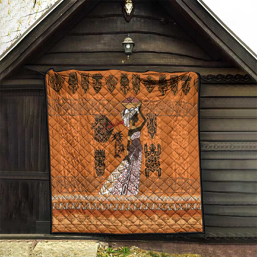 Personalized Beautiful Woman African Quilt