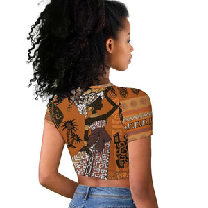 Personalized Beautiful Woman African Raglan Cropped T shirt