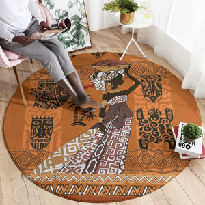 Personalized Beautiful Woman African Round Carpet