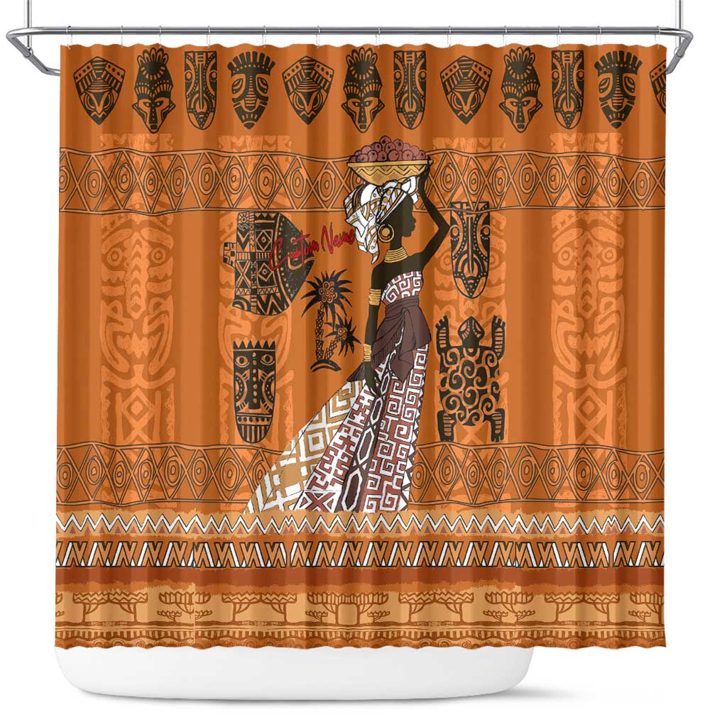 Personalized Beautiful Woman African Shower Curtain