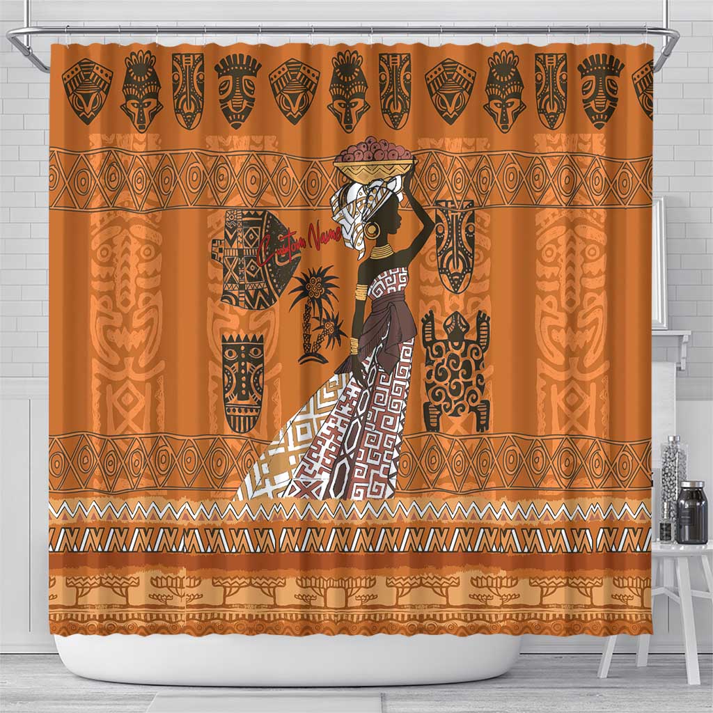Personalized Beautiful Woman African Shower Curtain