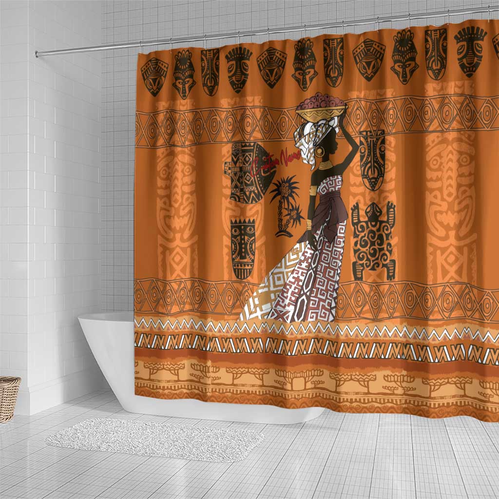 Personalized Beautiful Woman African Shower Curtain