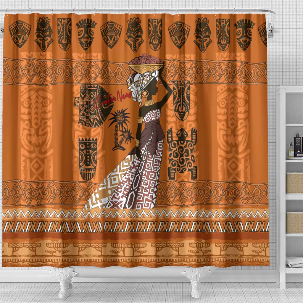Personalized Beautiful Woman African Shower Curtain