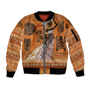 Personalized Beautiful Woman African Sleeve Zip Bomber Jacket