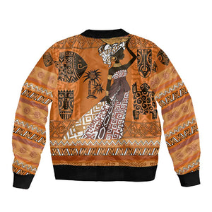 Personalized Beautiful Woman African Sleeve Zip Bomber Jacket
