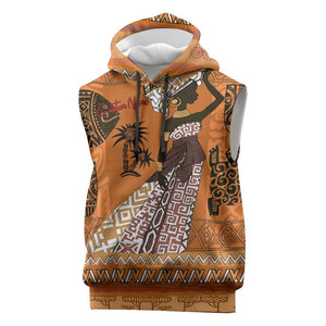 Personalized Beautiful Woman African Sleeveless Hoodie - African Pride