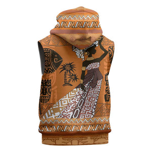 Personalized Beautiful Woman African Sleeveless Hoodie - African Pride