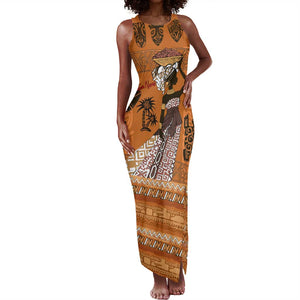 Personalized Beautiful Woman African Tank Maxi Dress