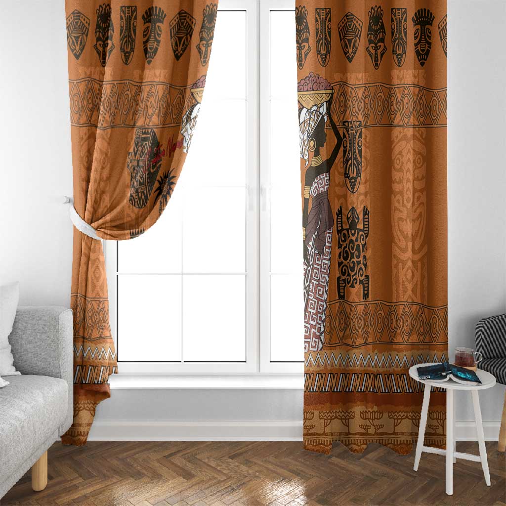 Personalized Beautiful Woman African Window Curtain