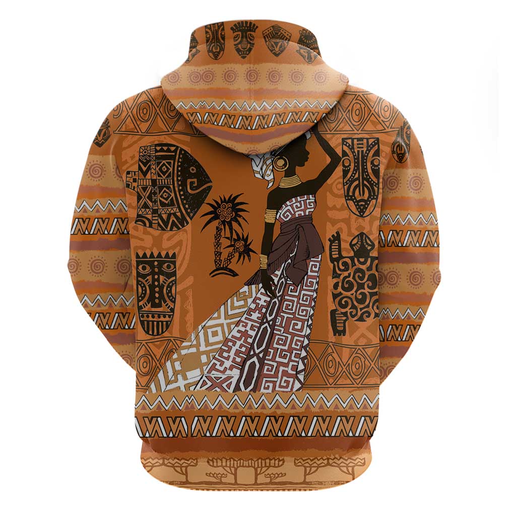 Personalized Beautiful Woman African Zip Hoodie