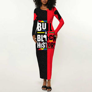 Built By Black History Long Sleeve Bodycon Dress DT02