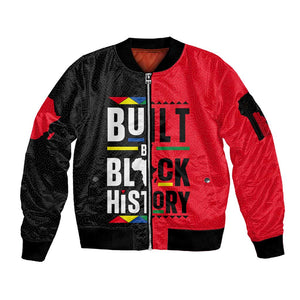 Built By Black History Sleeve Zip Bomber Jacket