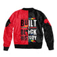 Built By Black History Sleeve Zip Bomber Jacket