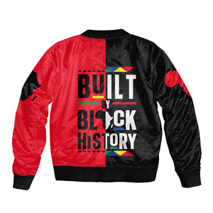 Built By Black History Sleeve Zip Bomber Jacket