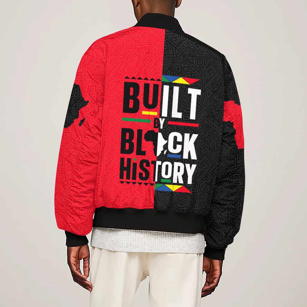 Built By Black History Sleeve Zip Bomber Jacket