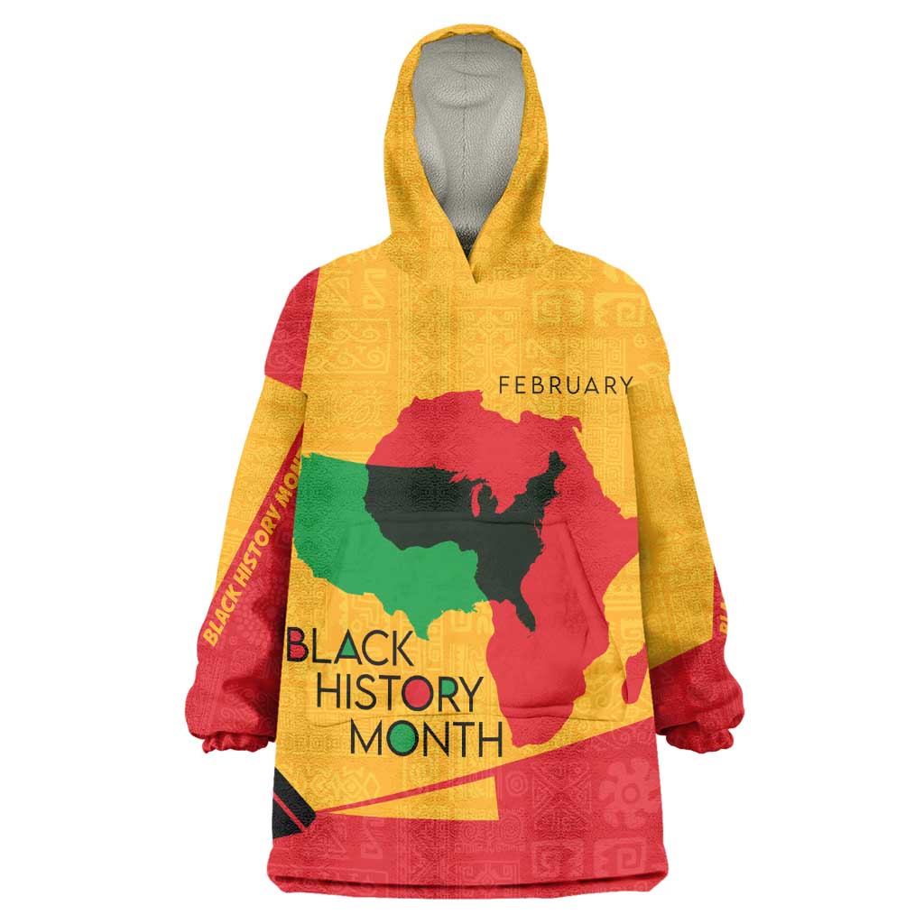 Black History Month KId Wearable Blanket Hoodie - African February Design