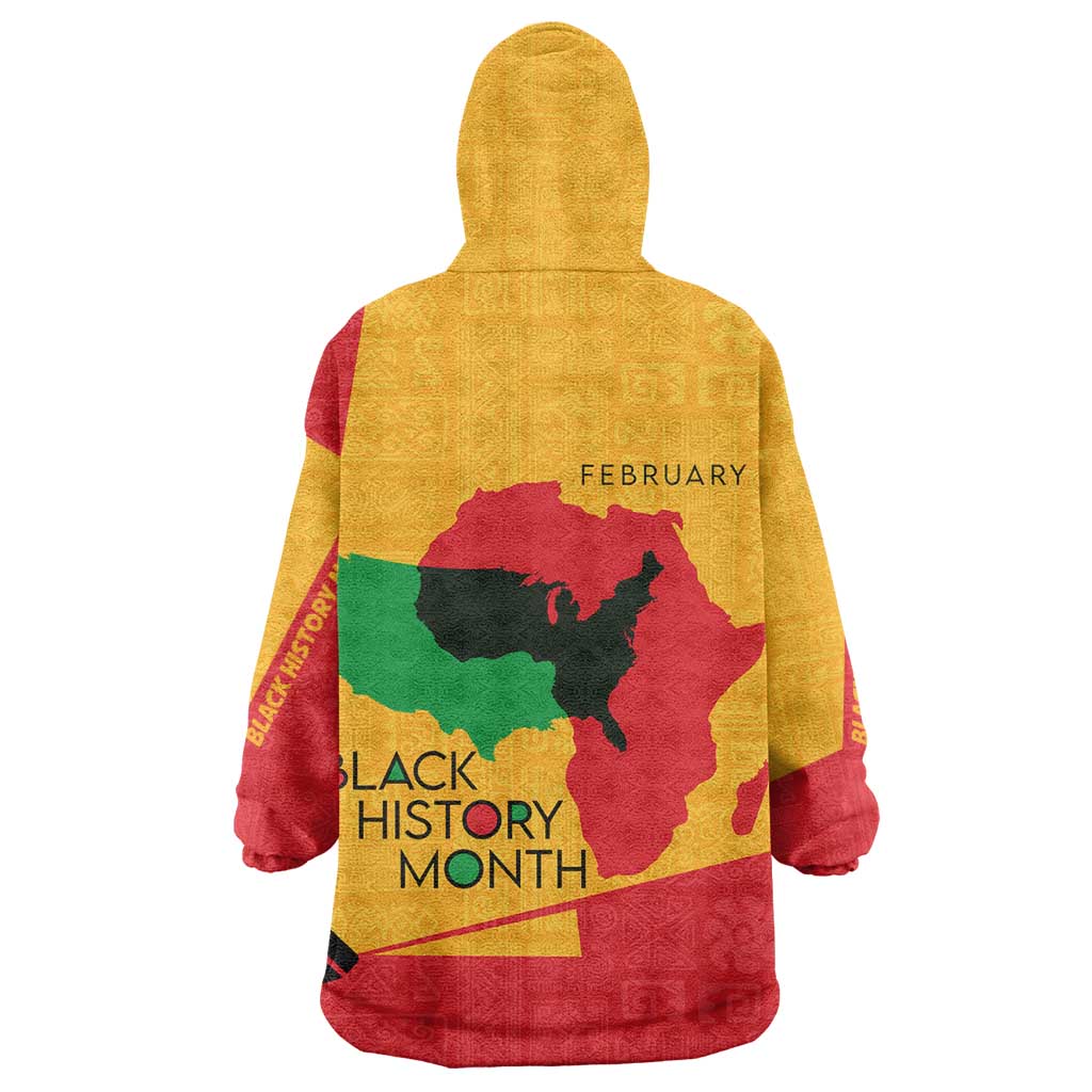 Black History Month KId Wearable Blanket Hoodie - African February Design