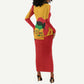 Black History Month Long Sleeve Bodycon Dress - African February Design DT02