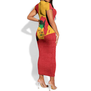 Black History Month Short Sleeve Bodycon Dress - African February Design DT02