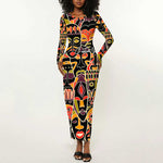 The Spirit of Africa Custom Long Sleeve Bodycon Dress DT02