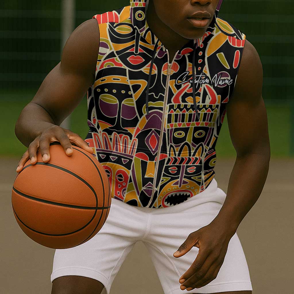The Spirit of Africa Custom Sleeveless Zip Hoodie - African Pride