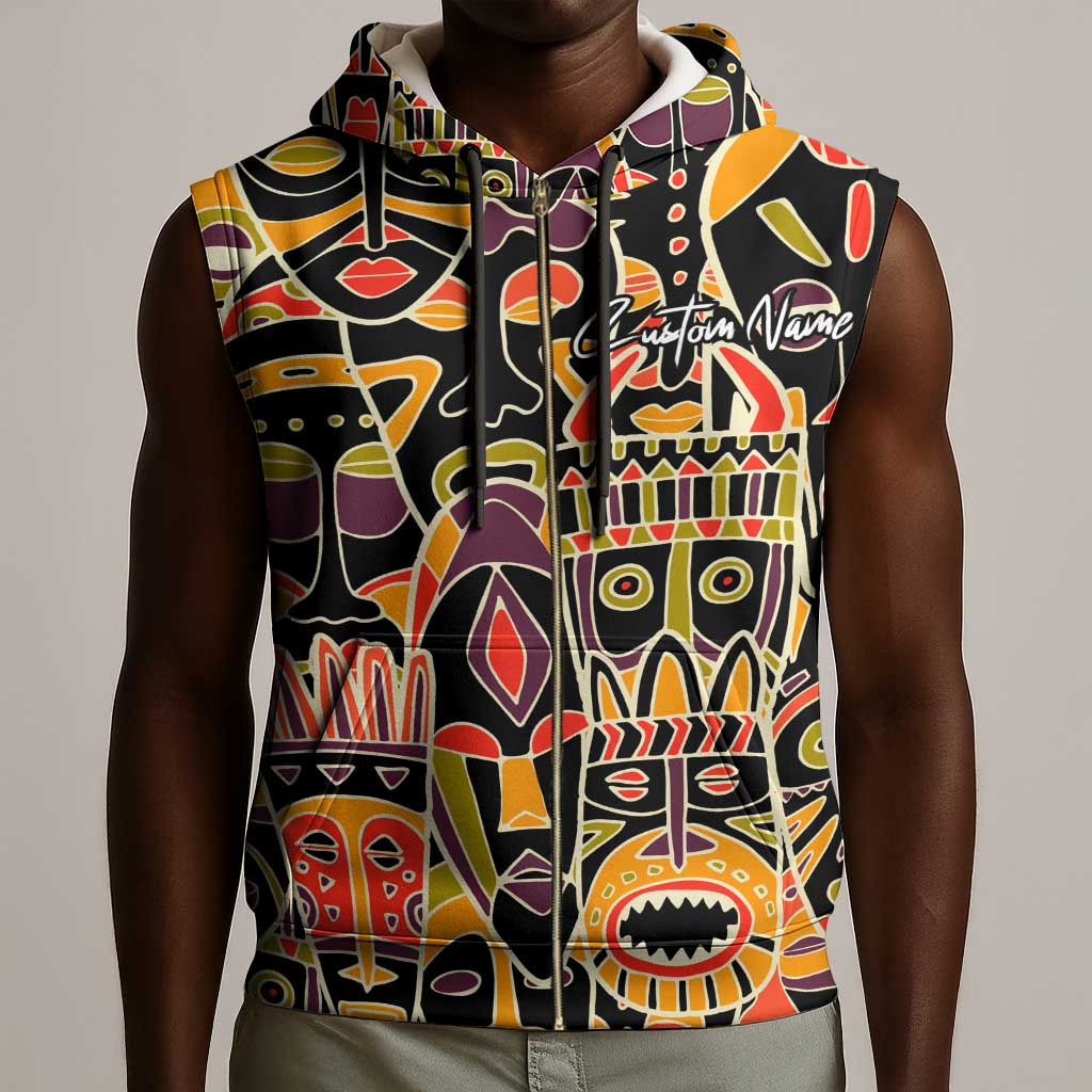 The Spirit of Africa Custom Sleeveless Zip Hoodie - African Pride