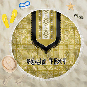 Personalized African Dashiki Beach Blanket - Mudcloth Style