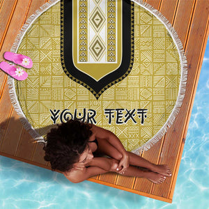 Personalized African Dashiki Beach Blanket - Mudcloth Style