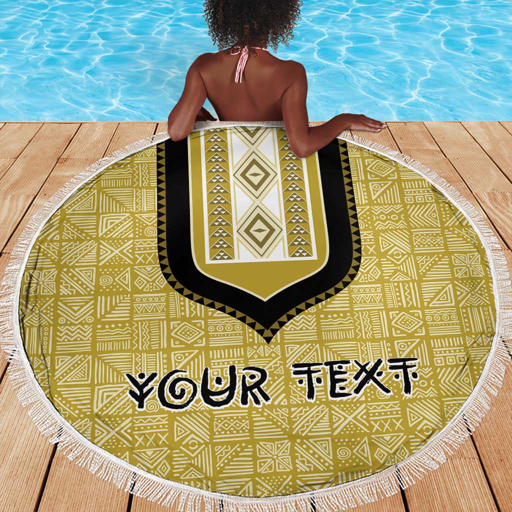 Personalized African Dashiki Beach Blanket - Mudcloth Style