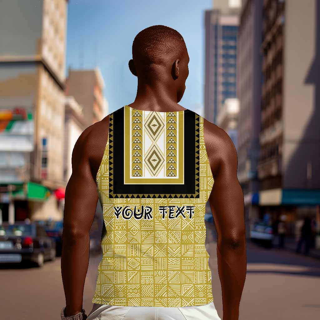 Personalized African Dashiki Men Tank Top - Mudcloth Style