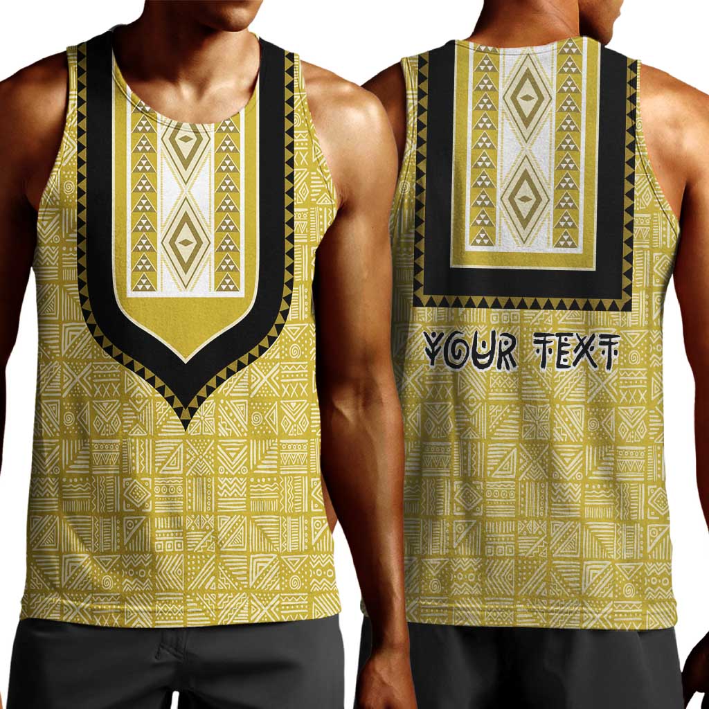 Personalized African Dashiki Men Tank Top - Mudcloth Style
