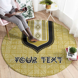 Personalized African Dashiki Round Carpet - Mudcloth Style
